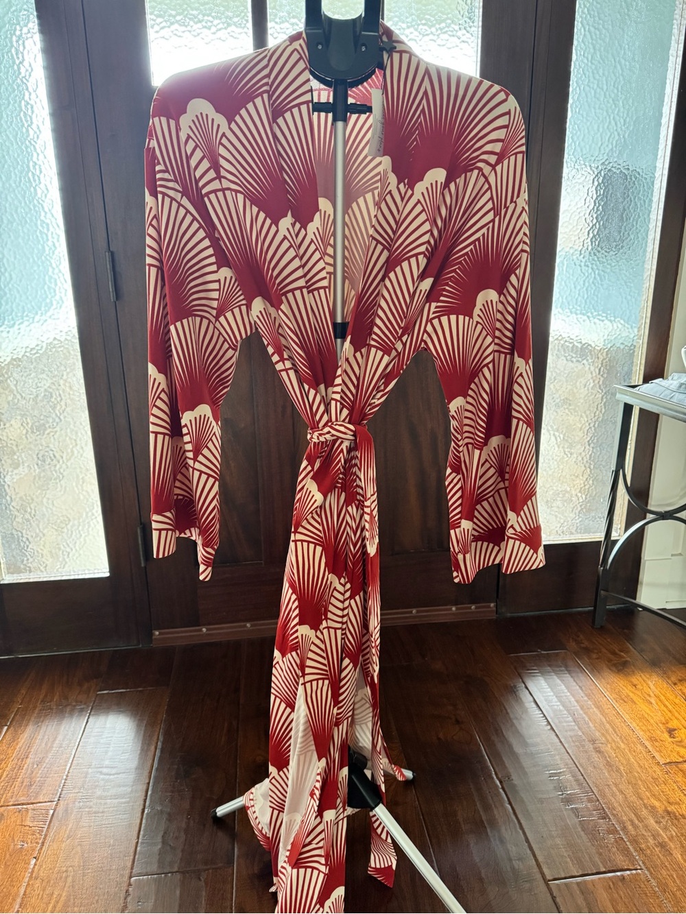 Red and Cream Print Kimono Robe — Masongrey